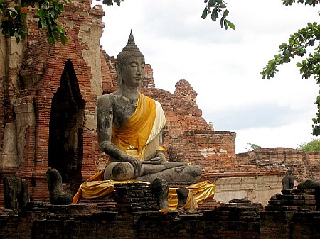 A buddha statue at an old temple.